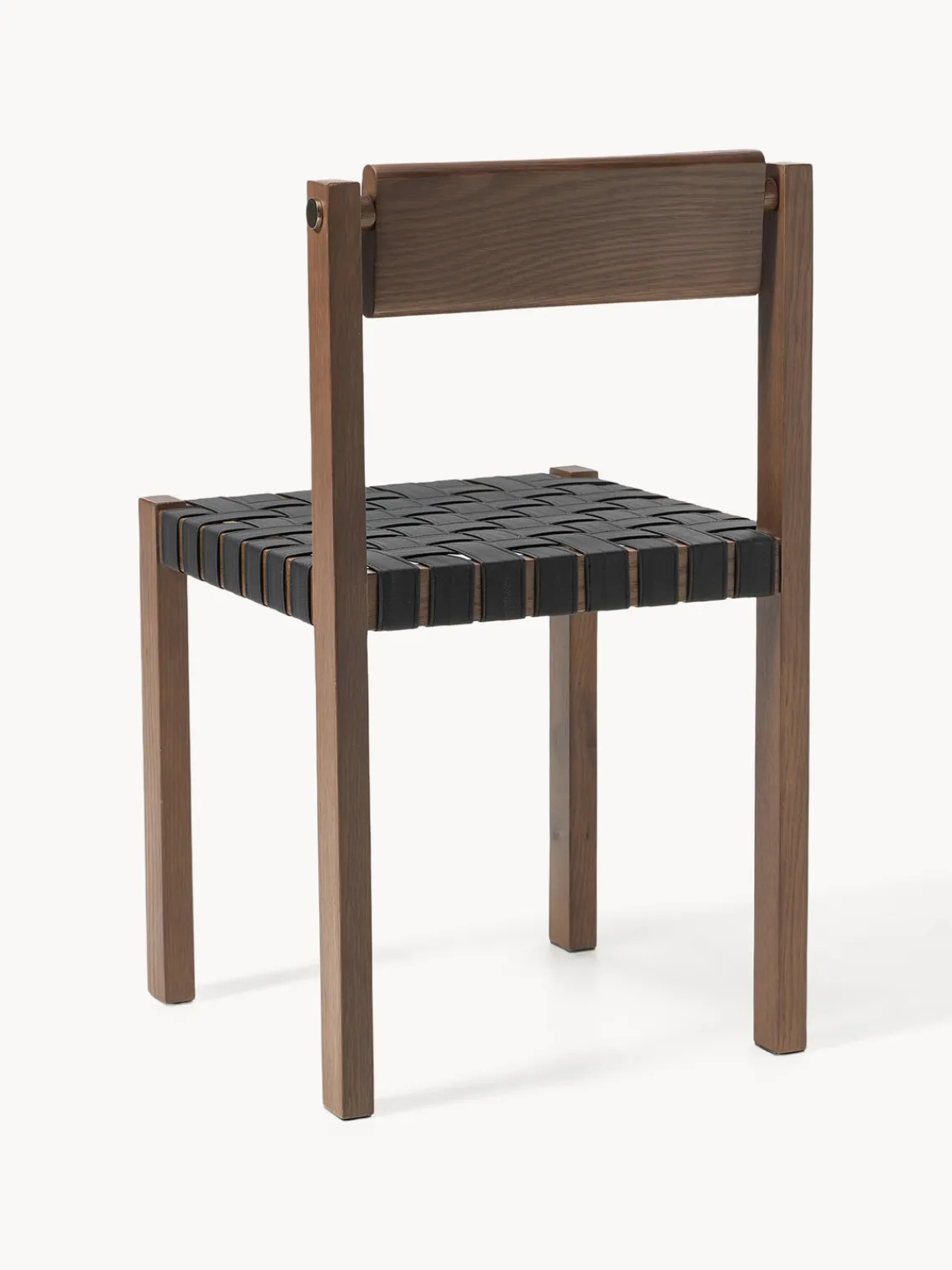 Discount Silla de madera con asiento de cuero Liza Sillas