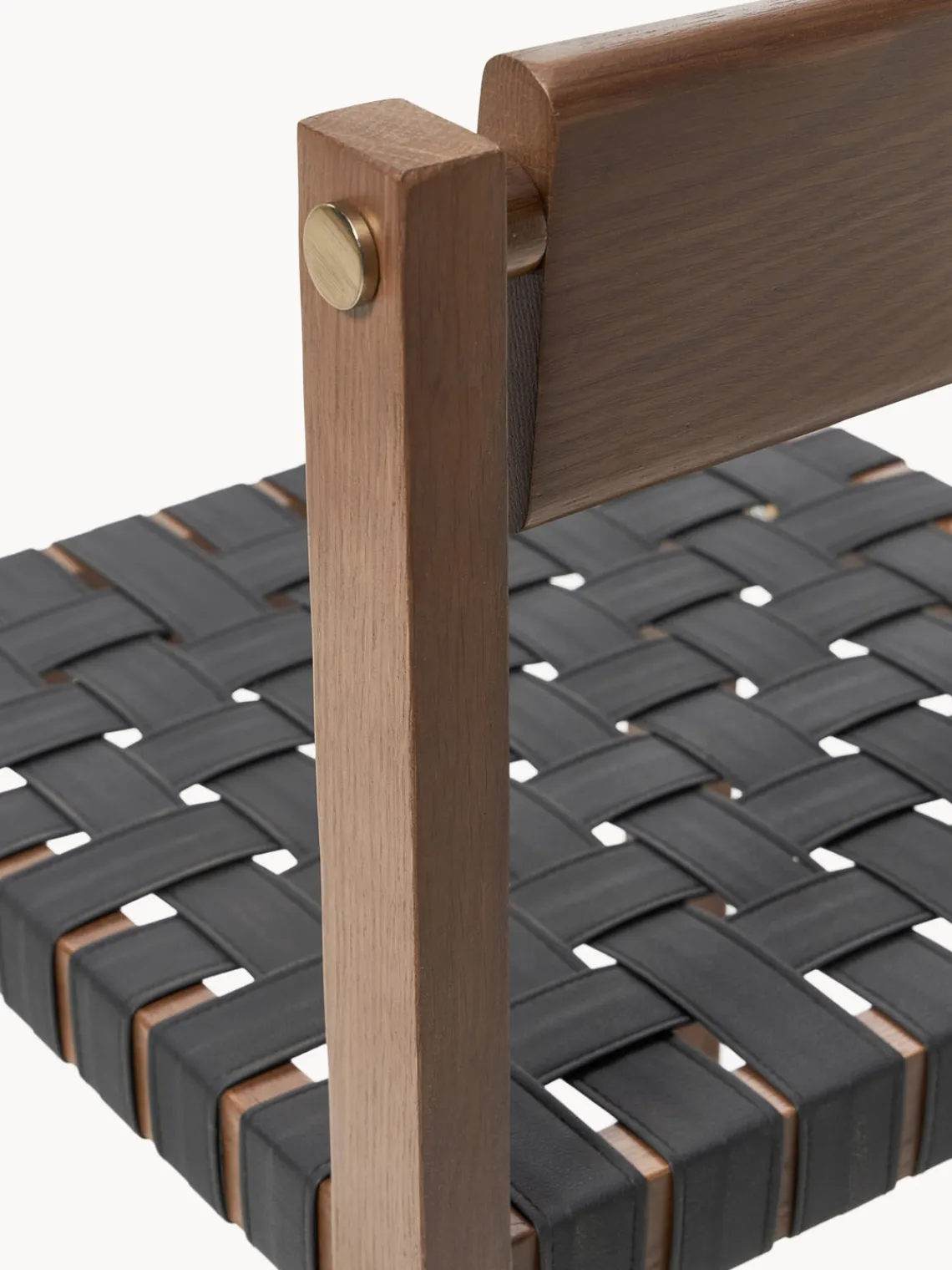 Discount Silla de madera con asiento de cuero Liza Sillas