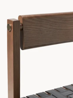 Discount Silla de madera con asiento de cuero Liza Sillas