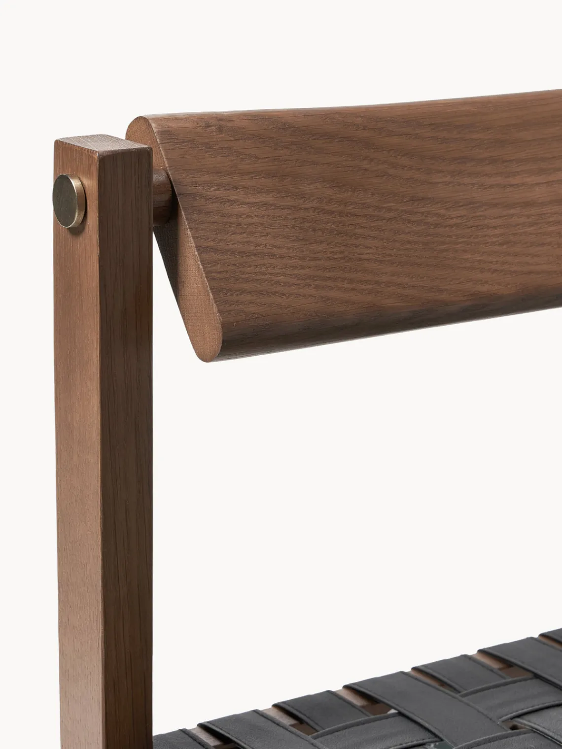 Discount Silla de madera con asiento de cuero Liza Sillas