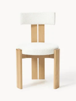 Discount Silla de madera con tapizado bouclé Katya Sillas