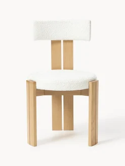 Discount Silla de madera con tapizado bouclé Katya Sillas