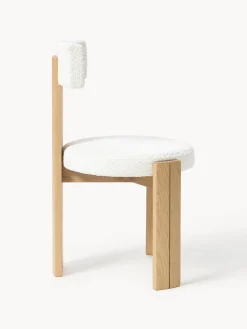 Discount Silla de madera con tapizado bouclé Katya Sillas