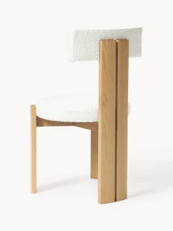 Discount Silla de madera con tapizado bouclé Katya Sillas