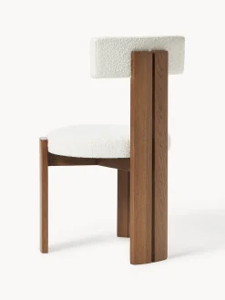 New Silla de madera con tapizado bouclé Katya Sillas