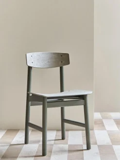 Sillas De Madera|Sillas>Mater Silla de madera Consciouos Greige, verde oliva