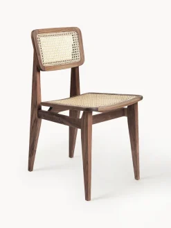 Sillas De Madera|Sillas>GUBI Silla de madera de nogal con tejido vienés C-Chair Madera de nogal, beige claro
