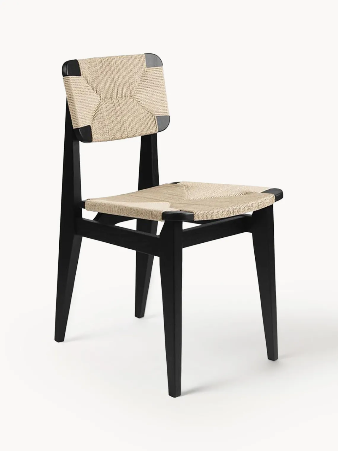 Outlet Silla de madera de roble con asiento trenzado C-Chair Sillas De Madera|Sillas