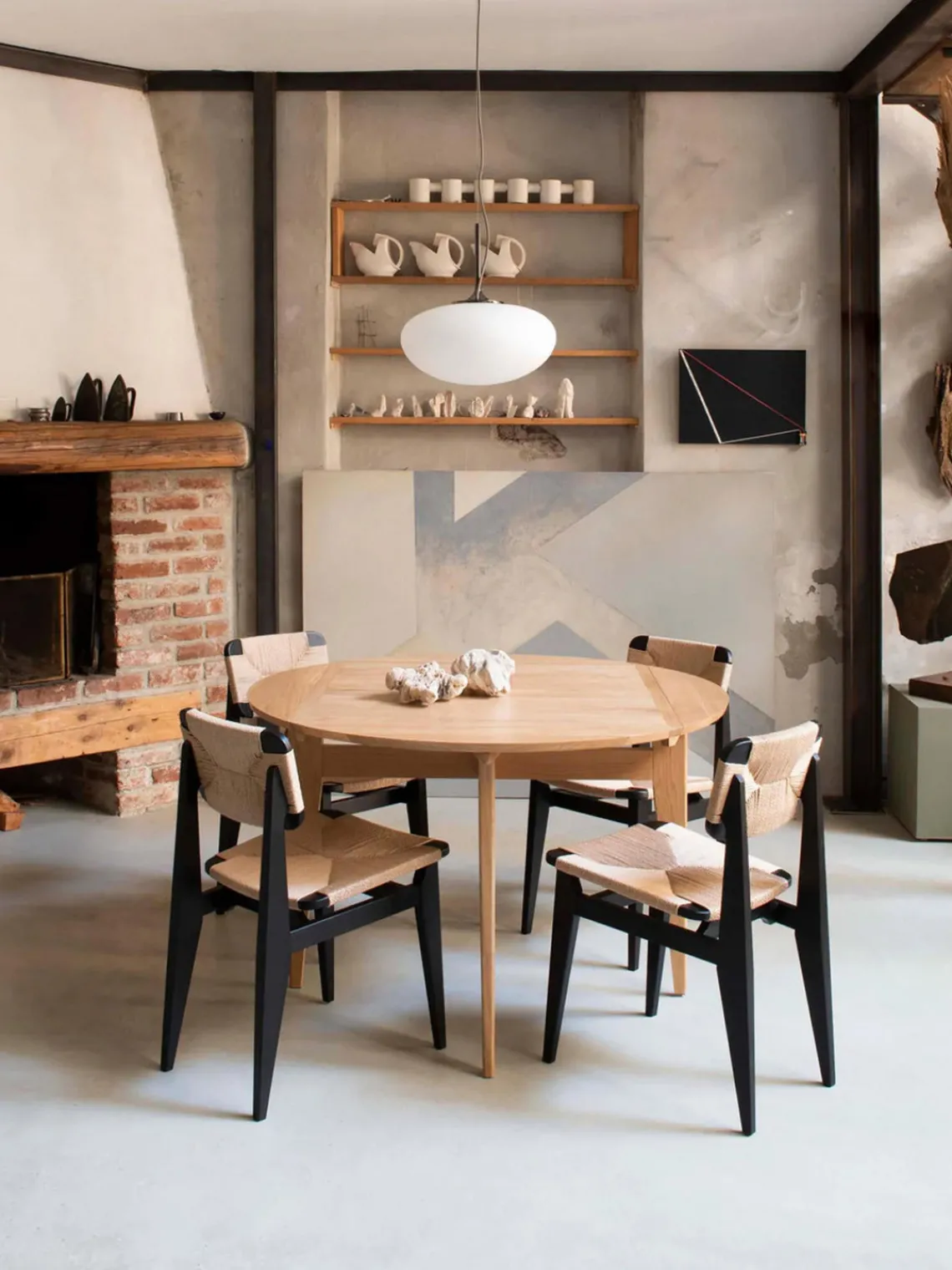 Outlet Silla de madera de roble con asiento trenzado C-Chair Sillas De Madera|Sillas