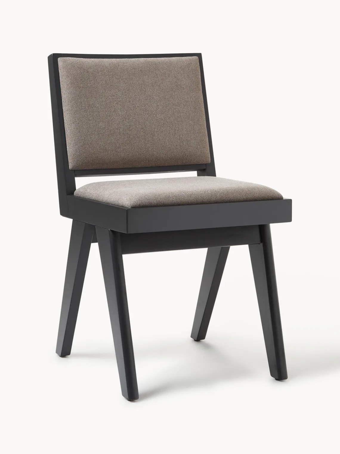 Sillas De Madera|Sillas>Westwing Collection Silla de madera tapizada Sissi Tejido greige, negro