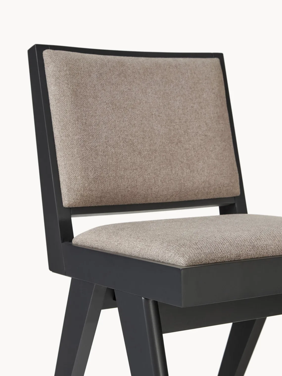 Sillas De Madera|Sillas>Westwing Collection Silla de madera tapizada Sissi Tejido greige, negro