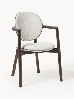 Discount Silla de madera tapizado en tejido bouclé Maia Sillas