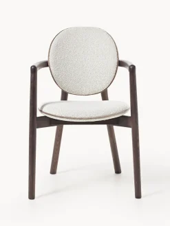 Discount Silla de madera tapizado en tejido bouclé Maia Sillas