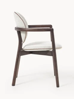 Discount Silla de madera tapizado en tejido bouclé Maia Sillas