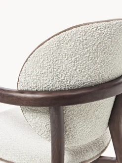 Discount Silla de madera tapizado en tejido bouclé Maia Sillas