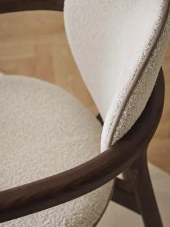 Discount Silla de madera tapizado en tejido bouclé Maia Sillas