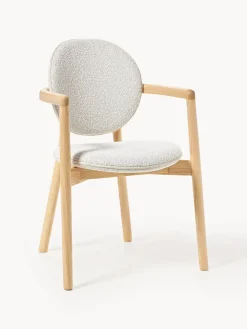 Outlet Silla de madera tapizado en tejido bouclé Maia Sillas