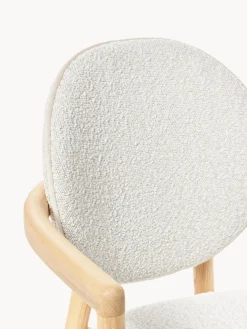 Outlet Silla de madera tapizado en tejido bouclé Maia Sillas