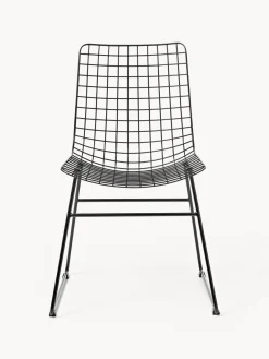 Sillas></noscript>HKLIVING Silla de metal Wire Negro