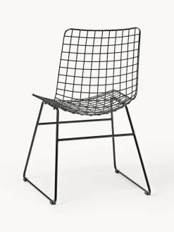 Sillas></noscript>HKLIVING Silla de metal Wire Negro