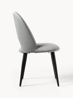Sillas></noscript>Westwing Collection Silla de terciopelo Rachel Terciopelo gris claro, negro mate