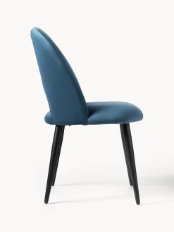 Sillas></noscript>Westwing Collection Silla de terciopelo Rachel Terciopelo azul, negro mate