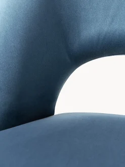 Sillas></noscript>Westwing Collection Silla de terciopelo Rachel Terciopelo azul, negro mate