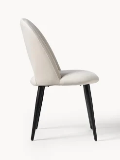 Sillas></noscript>Westwing Collection Silla de terciopelo Rachel Terciopelo blanco crema, negro mate