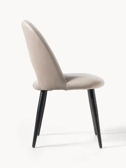 Sillas></noscript>Westwing Collection Silla de terciopelo Rachel Terciopelo taupe, negro mate
