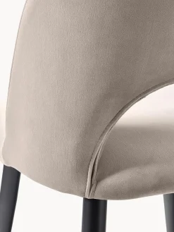 Sillas></noscript>Westwing Collection Silla de terciopelo Rachel Terciopelo taupe, negro mate