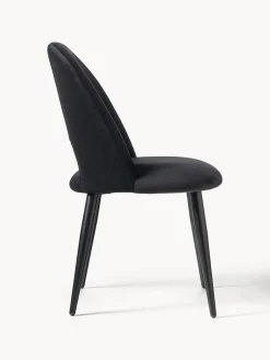 Sillas></noscript>Westwing Collection Silla de terciopelo Rachel Terciopelo negro, negro mate