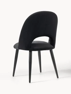 Sillas></noscript>Westwing Collection Silla de terciopelo Rachel Terciopelo negro, negro mate