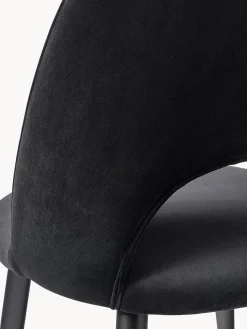 Sillas></noscript>Westwing Collection Silla de terciopelo Rachel Terciopelo negro, negro mate