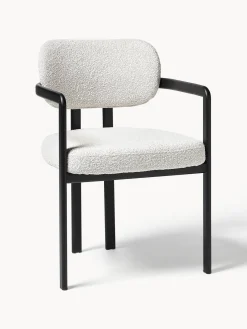 Sillas Con Reposabrazos|Sillas>Westwing Collection Silla en tejido bouclé Adrien Bouclé blanco, negro