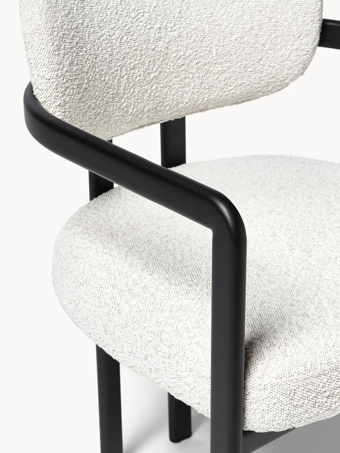 Sillas Con Reposabrazos|Sillas>Westwing Collection Silla en tejido bouclé Adrien Bouclé blanco, negro