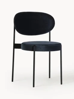 Sillas>Verpan Silla en terciopelo de diseño Verner Panton Series 430 Terciopelo gris antracita, negro