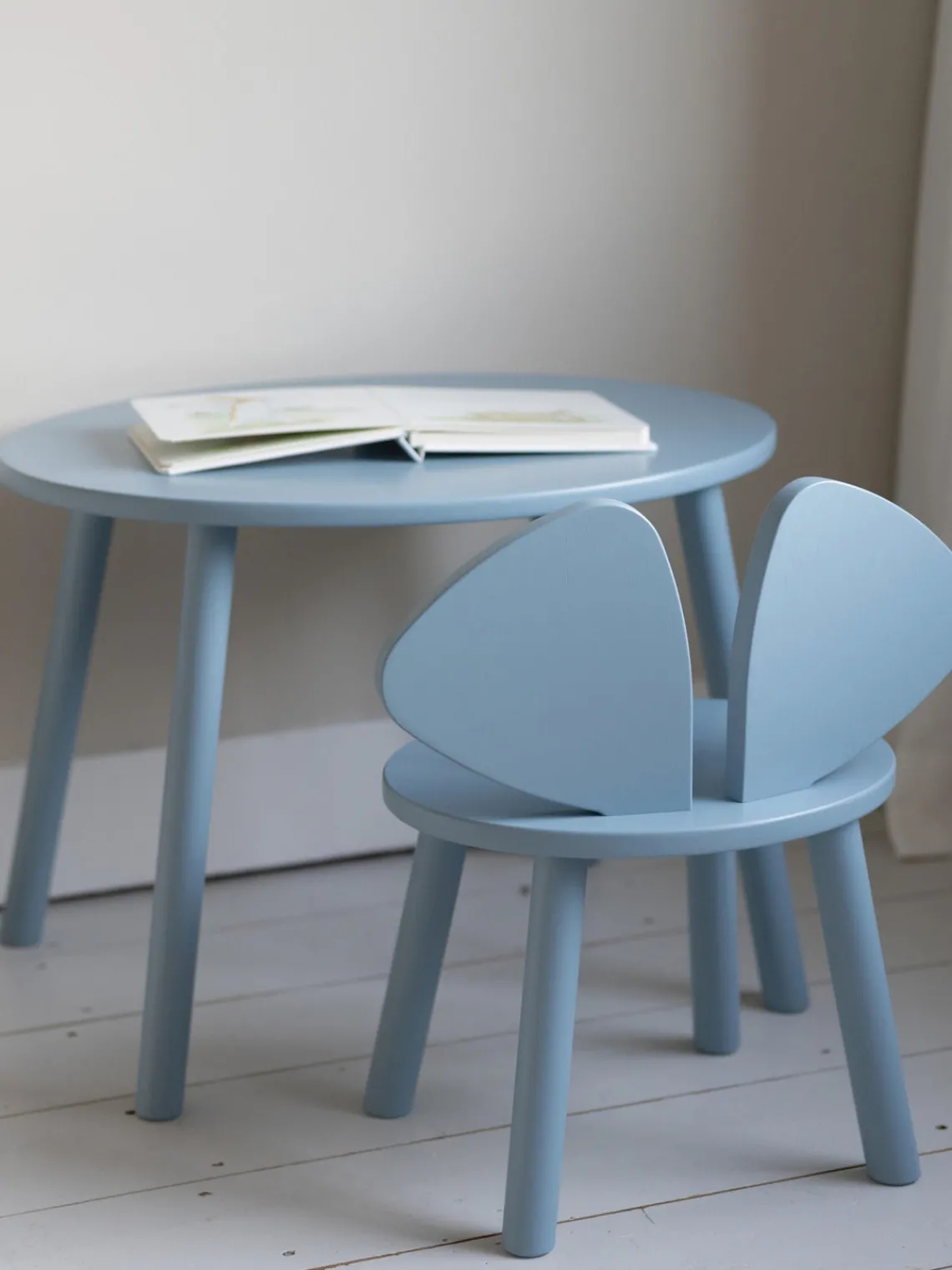 Decoración Infantil|Mesas Y Sillas Infantiles>Nofred Silla infantil de madera Mouse Azul claro