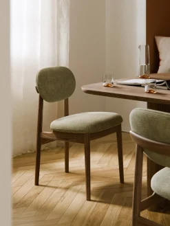 Sillas>Westwing Collection Silla tapizada Ash Tejido taupe, madera de fresno oscura