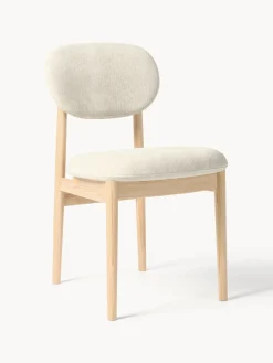 Sillas>Westwing Collection Silla tapizada Ash Tejido Off White, madera de fresno clara