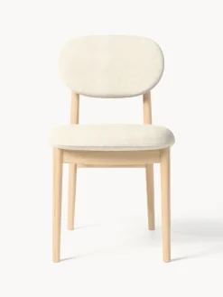 Sillas></noscript>Westwing Collection Silla tapizada Ash Tejido Off White, madera de fresno clara