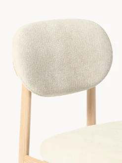 Sillas></noscript>Westwing Collection Silla tapizada Ash Tejido Off White, madera de fresno clara