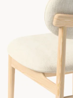 Sillas></noscript>Westwing Collection Silla tapizada Ash Tejido Off White, madera de fresno clara