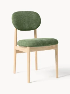 Sillas>Westwing Collection Silla tapizada Ash Tejido verde turquesa, madera de fresno clara