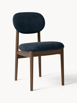 Sillas>Westwing Collection Silla tapizada Ash Tejido gris azulado, madera de fresno oscura