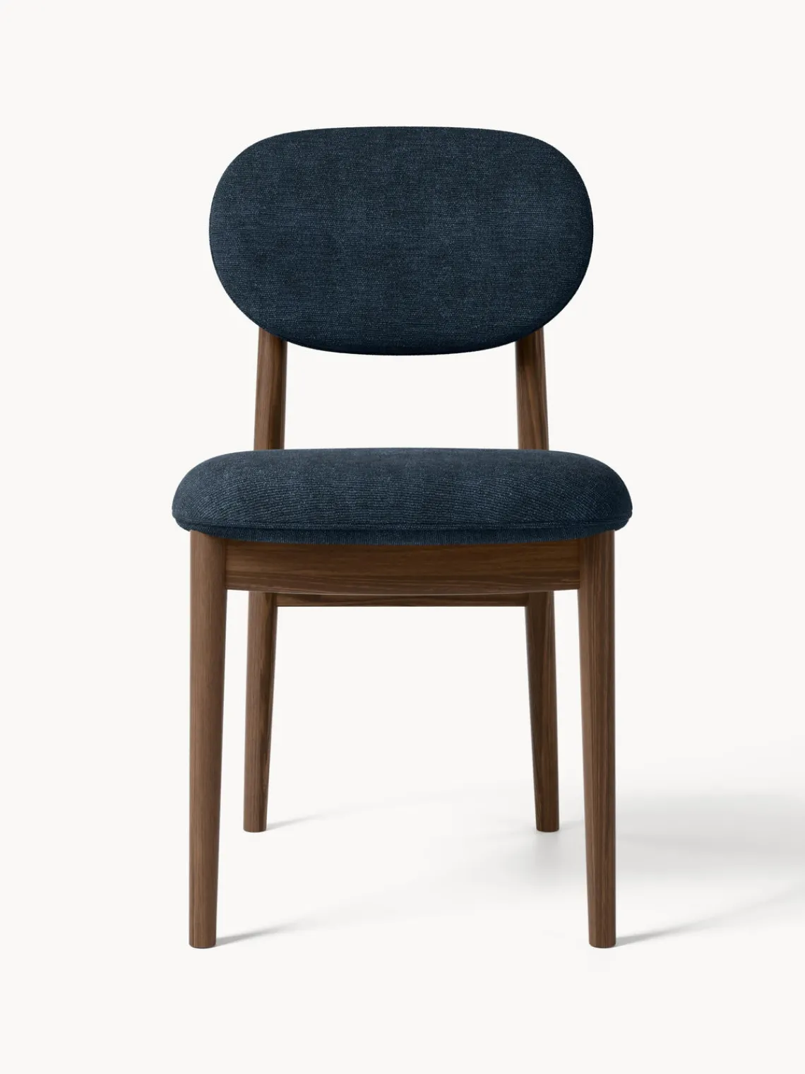 Sillas>Westwing Collection Silla tapizada Ash Tejido gris azulado, madera de fresno oscura