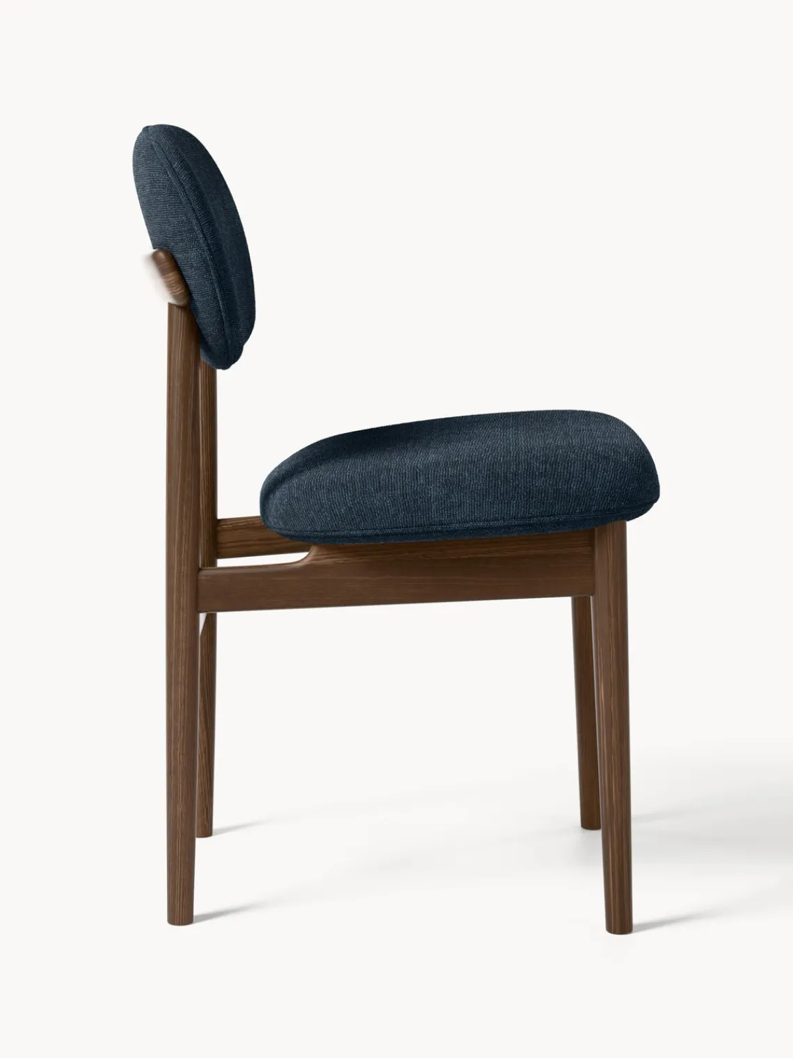 Sillas>Westwing Collection Silla tapizada Ash Tejido gris azulado, madera de fresno oscura