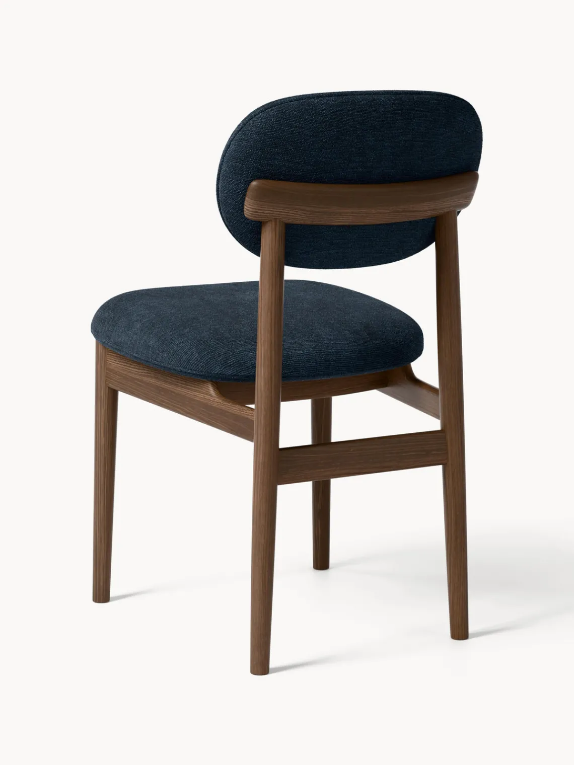 Sillas>Westwing Collection Silla tapizada Ash Tejido gris azulado, madera de fresno oscura