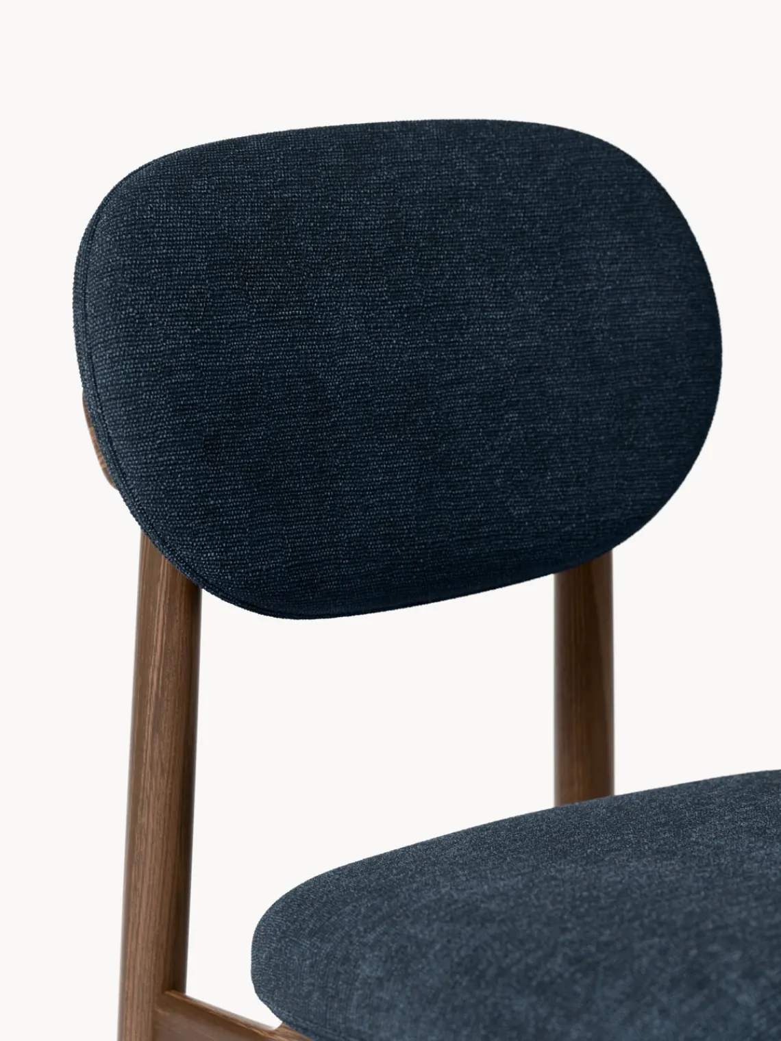 Sillas>Westwing Collection Silla tapizada Ash Tejido gris azulado, madera de fresno oscura