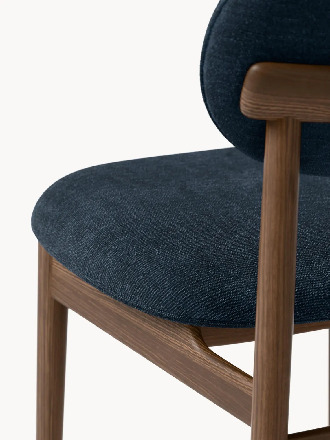 Sillas>Westwing Collection Silla tapizada Ash Tejido gris azulado, madera de fresno oscura