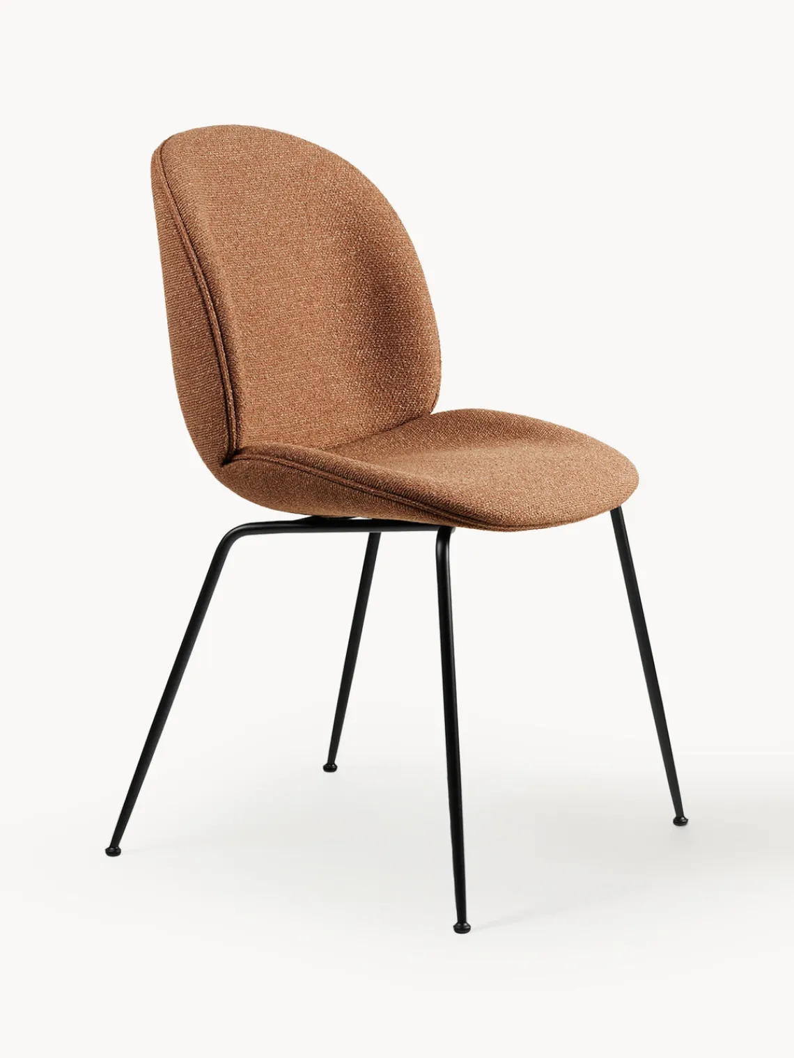 Sillas>GUBI Silla tapizada Beetle Tejido terracota, negro mate